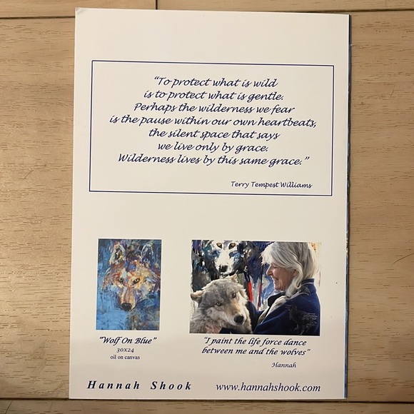 🎨Artist Print -Oil Painting Blank Greeting Card Wolves Wolf- Hannah Shook - Picture 2 of 4